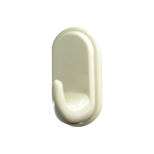 Self-adhesive hook QF type 1047, white, plastic, 2pcs