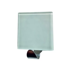 Self-adhesive hook QF type 7 , stainless steel, white glass, LUXURY EDITION, 2pcs Hooks Twentyshop.cz