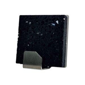 Self-adhesive hook QF type 26 S2, stainless steel, black stone, LUXURY EDITION, 1pc Hooks Twentyshop.cz